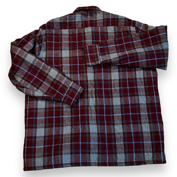 Vintage 80s Charleston Bay Plaid Shacket Quilted Lining Heavy Weight Pockets XLT - Picture 5 of 6